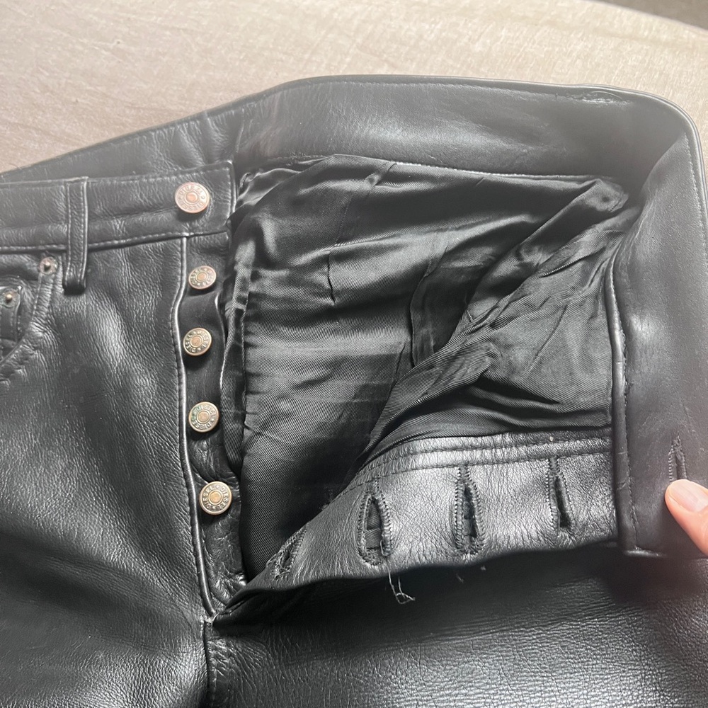 VINTAGE 1993 DIESEL Leather Jeans Button Fly (Levi’s 501 cut) W 30/31 L 36
